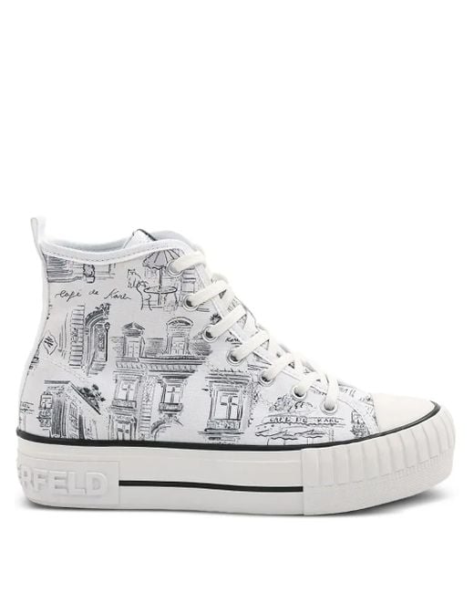 Karl Lagerfeld White X Jorge Parra High-Top Sneakers