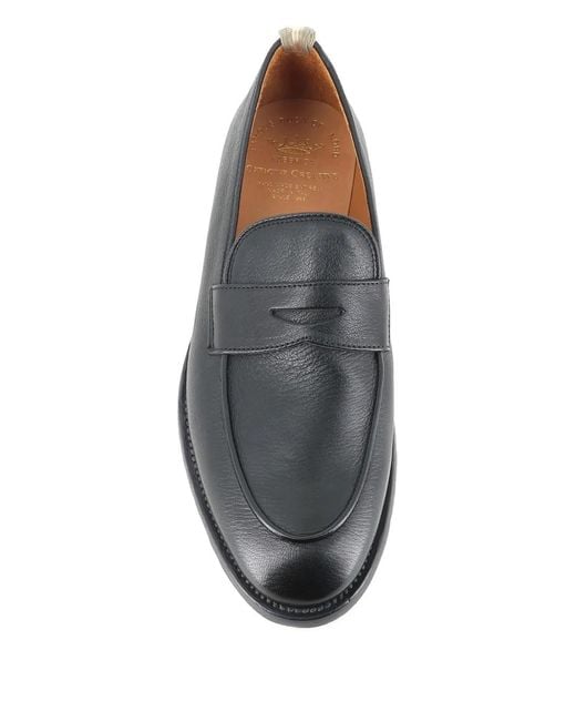 Officine Creative Gray Penny Tab Leather Loafers for men