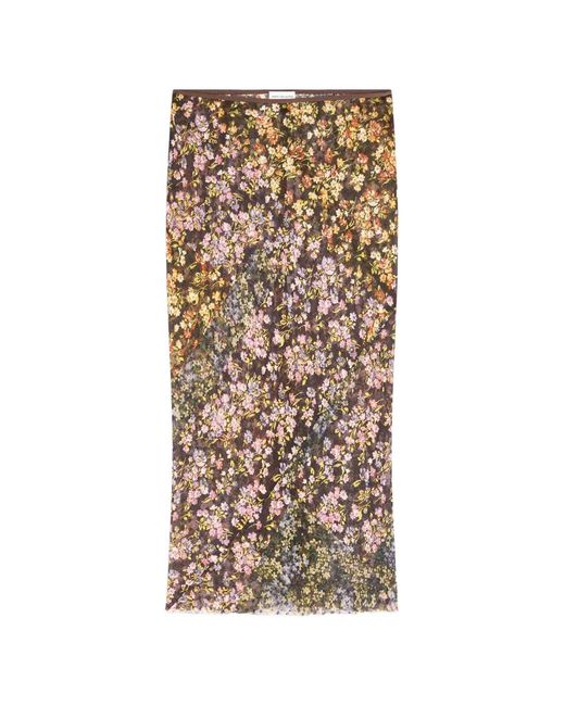 Dries Van Noten Natural Jacquard Midi Skirt