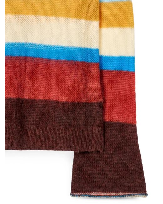 Paul Smith Orange Alpaca-Wool Blend 'Signature Stripe' Sweater