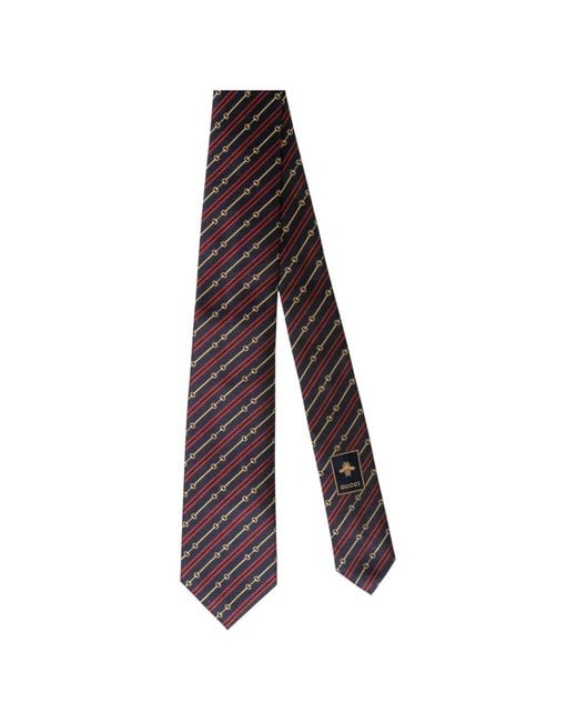 Gucci Purple Striped Horsebit-Pattern Tie for men