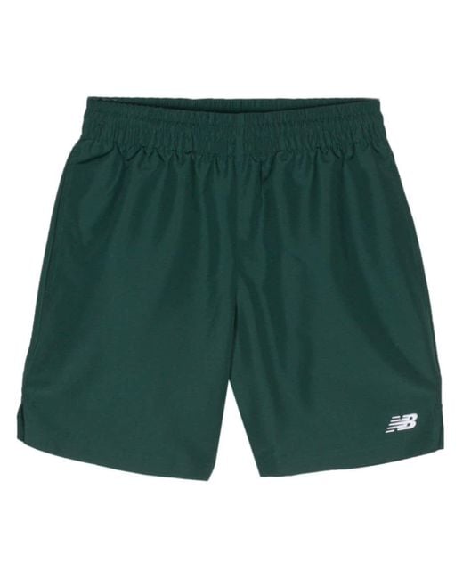 New Balance Green Essentials Logo-embroidered Shorts for men