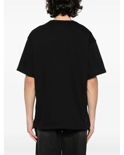M I S B H V Black Graphic-Print Cotton T-Shirt for men