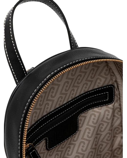 Liu Jo Black Better Topstitch Zip Backpack