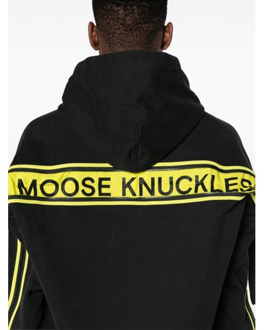 Moose Knuckles Black Deschamps Zipped-logo Hoodie for men