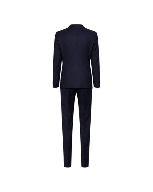 Tagliatore Men's Blue Double-Breasted Peak-Lapel Suits