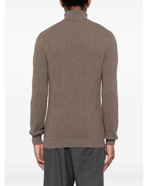 メンズ Brioni ケーブルニット セーター Brown