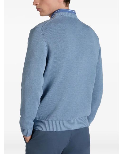 Zanone Blue Crew-Neck Sweater for men