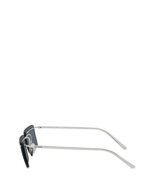 Prada Gray Rectangle-Frame Sunglasses for men