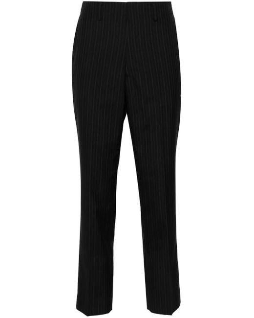 Junya Watanabe Black Schmale Hose Mit Nadelstreifen