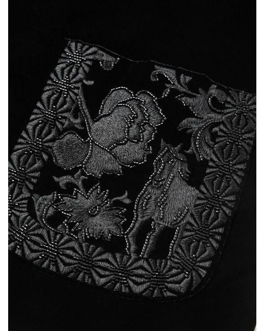 Shanghai Tang Black Embroidered Tang Jacket