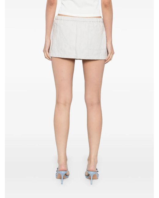 Christopher Esber White Crushed Belted Mini Skirt