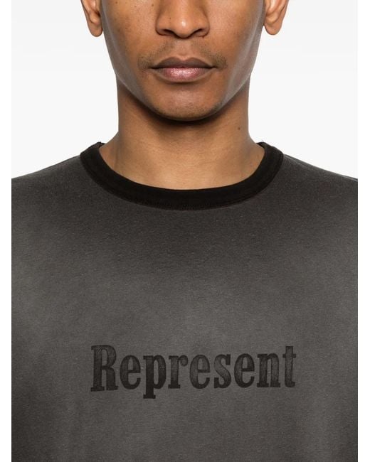Represent Black Logo-Detail T-Shirt for men