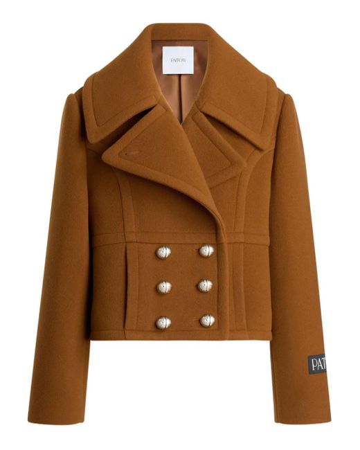 Patou Brown Double-Breasted Wool Jacket