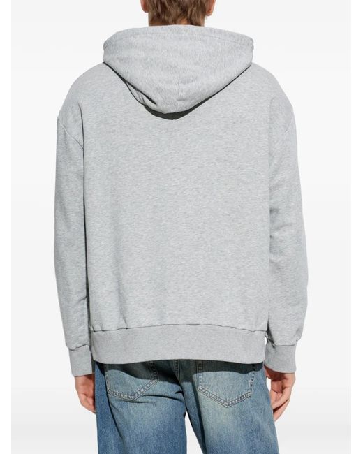MM6 by Maison Margiela Gray Spray-Paint Logo Hoodie for men