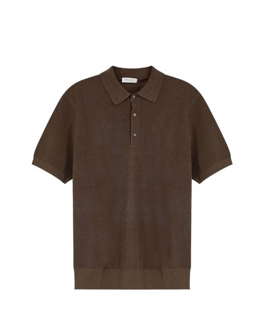 Bramani Cashmere Brown Short-Sleeve Knit Sweater for men
