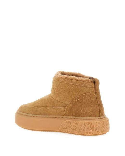 Pinko Brown Suede Platform Boots