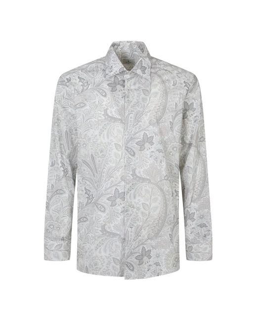 Etro Gray Paisley Shirt for men