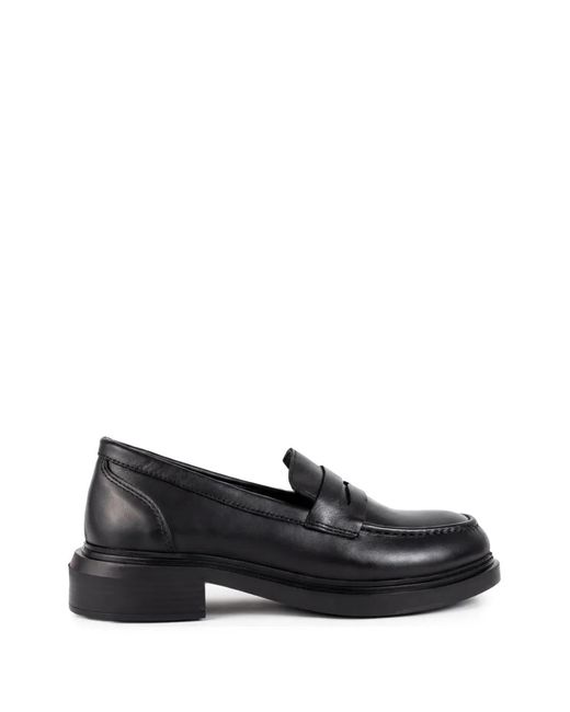 SERGIO MORETTI FIRENZE Black Leather Penny Loafers