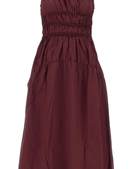 Faithfull The Brand Purple Yael Gathered A-Line Maxi Dress