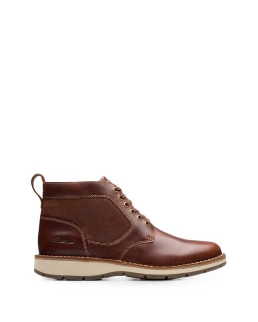 Clarks Brown Gravelle Top Panelled Boots for men
