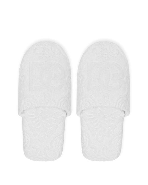 Dolce & Gabbana White Slip-On-Sneakers mit Logo