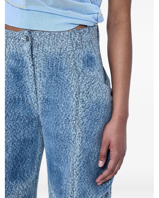 Kiko Kostadinov Blue Textured-Finish Trousers