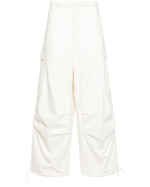 Emporio Armani White Straight-leg Cargo Trousers for men