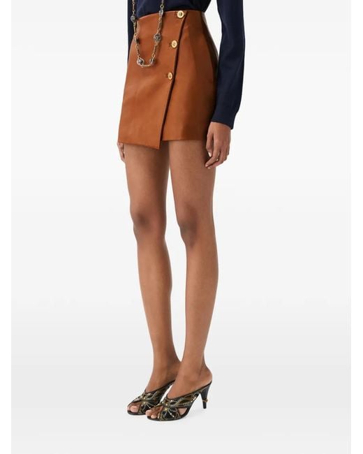 Versace Brown Nappa Plongé Mini Skirt