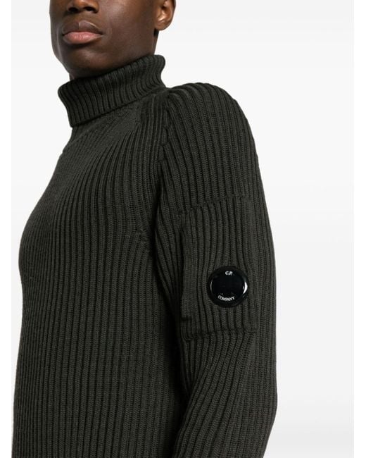 C P Company Black Wool Turtleneck Sweater for men