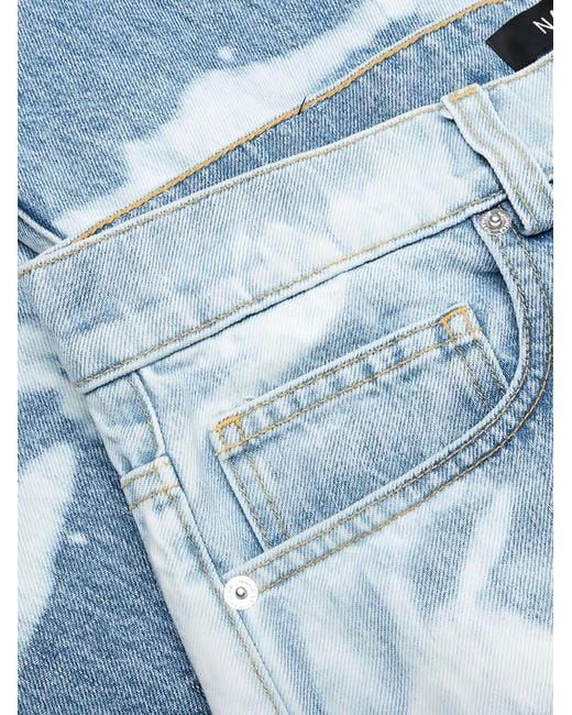NAHMIAS Blue Bleach-Dye Five-Pocket Jeans for men