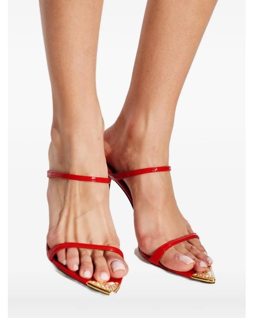 Giuseppe Zanotti Pink Metallic-Detail Strap Leather Sandals