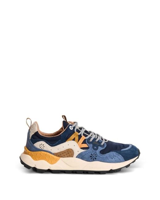 Flower Mountain Blue Yamano 3 Suede Sneakers for men