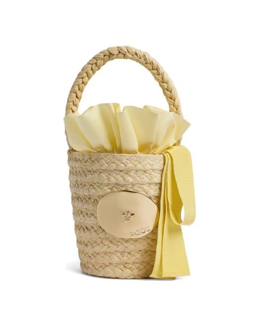 Patou Metallic Gg Braided-Handle Bucket Bag
