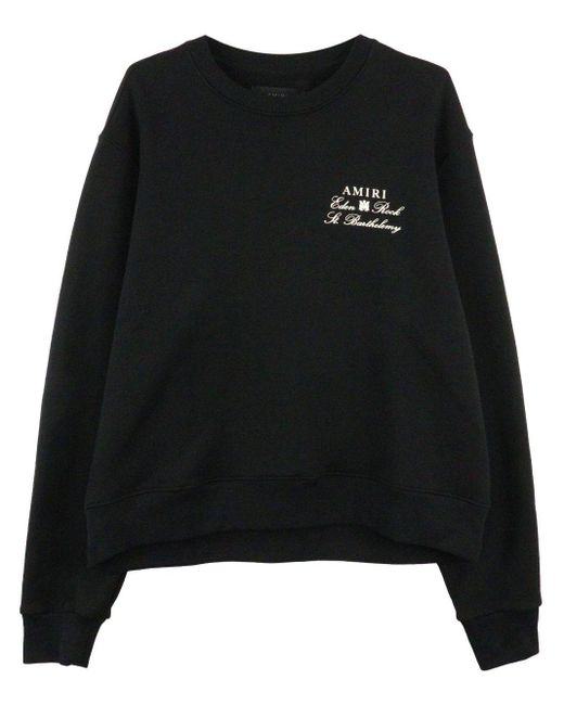 Amiri Black Logo-print Cotton Sweatshirt for men