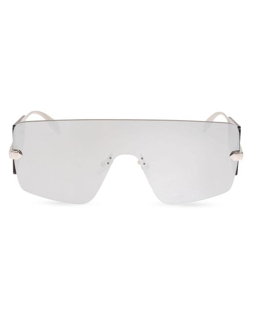 Alexander McQueen Mask Sonnenbrille mit Shield-Gestell in White für Herren