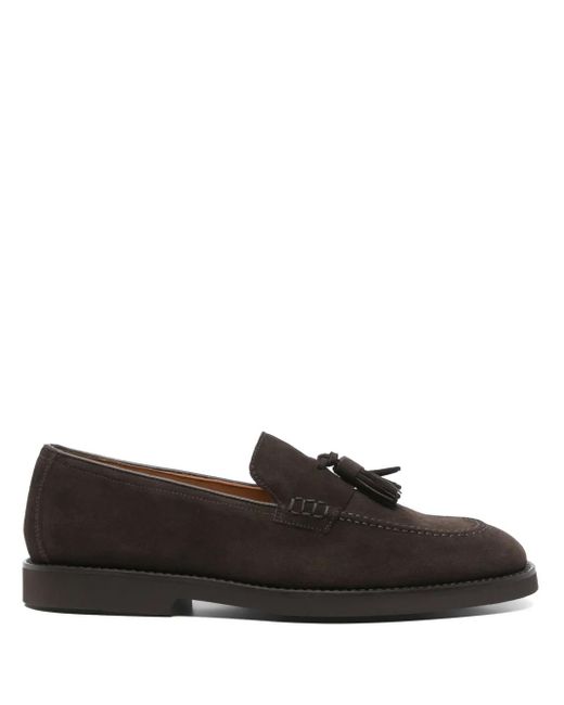 Doucal's Black Suede Loafers for men