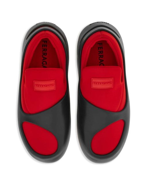 Zapatillas Hybrid con parche del logo Ferragamo de hombre de color Red