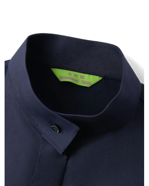 Shanghai Tang Blue Silk Blouse