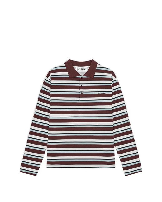 OperaSPORT White Striped Long-Sleeve Polo Shirt