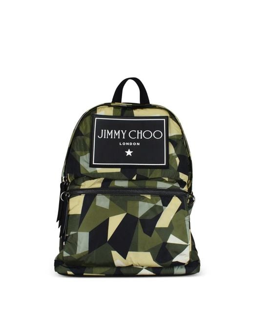 Jimmy Choo Green Wilmer Camouflage Printed Backpack for men
