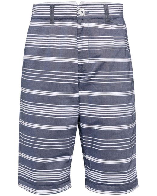 Private Stock Blue The Reign Striped Cotton Shorts for men