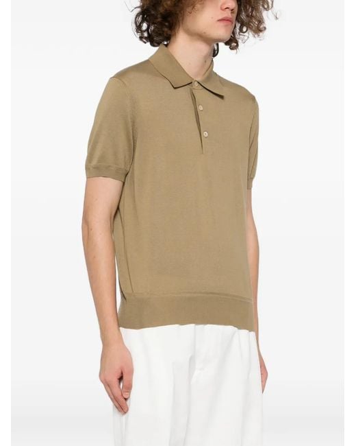 Tom Ford Natural Knitted Polo Shirt for men
