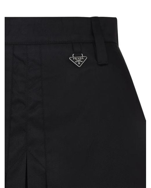 Prada Triangle Logo Mini Skirt in Black | Lyst