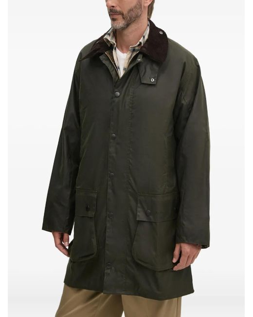 Barbour Black Corduroy-Collar Coat for men