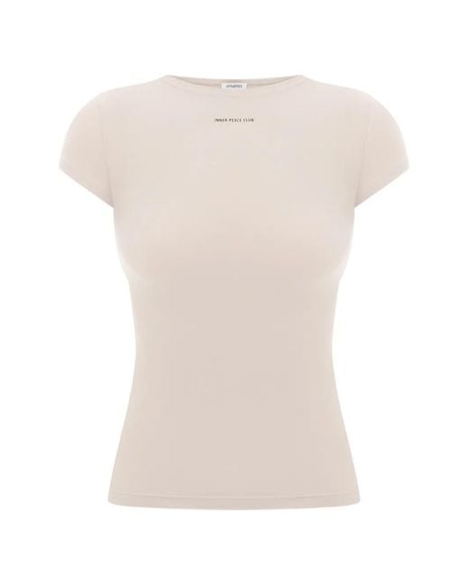 ANNAFOXY White T-Shirt Flux À Manches Courtes