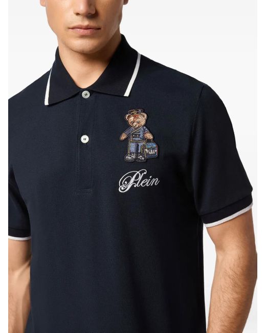 Polo À Logo Teddy Bear Brodé Philipp Plein pour homme en coloris Blue