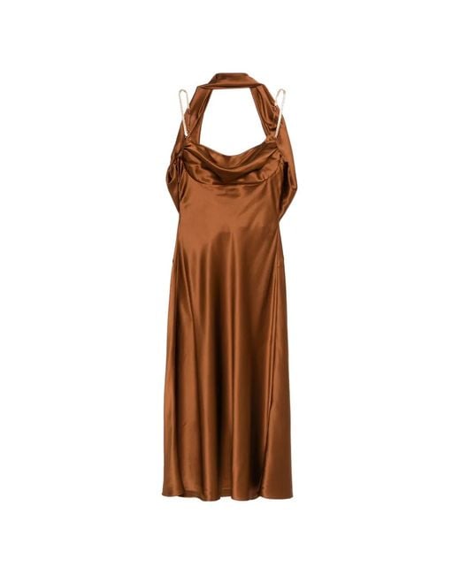 Rebecca Vallance Brown Phoenix Crystal-Embellished Halter-Neck Midi Dress