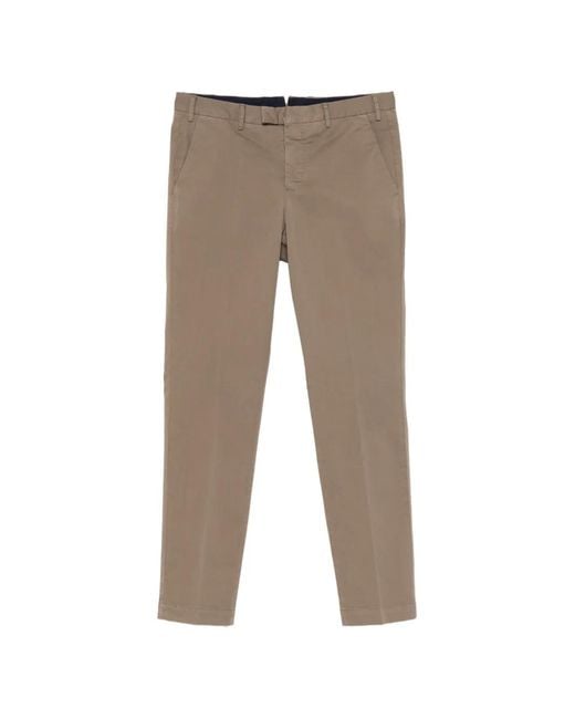 PT Torino Gray Belt-Loop Trousers for men