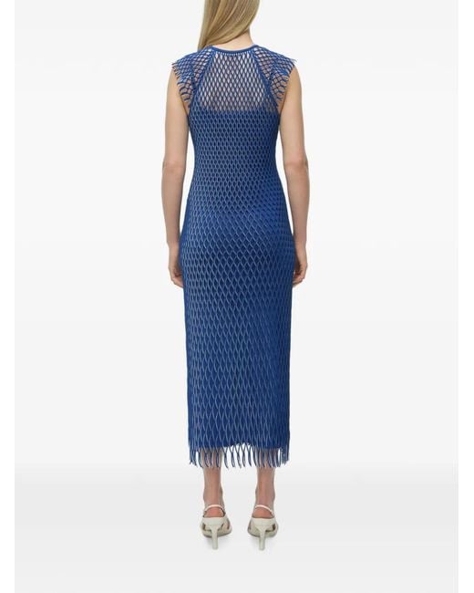Jonathan Simkhai Blue Faylen Open-Weave Midi Dress